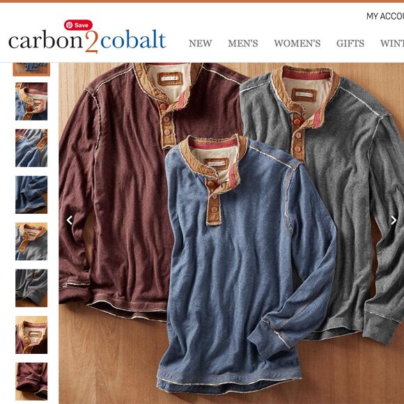 carbon2cobalt mens XL Kinetic henley charcoal heather - Picture 3 of 9